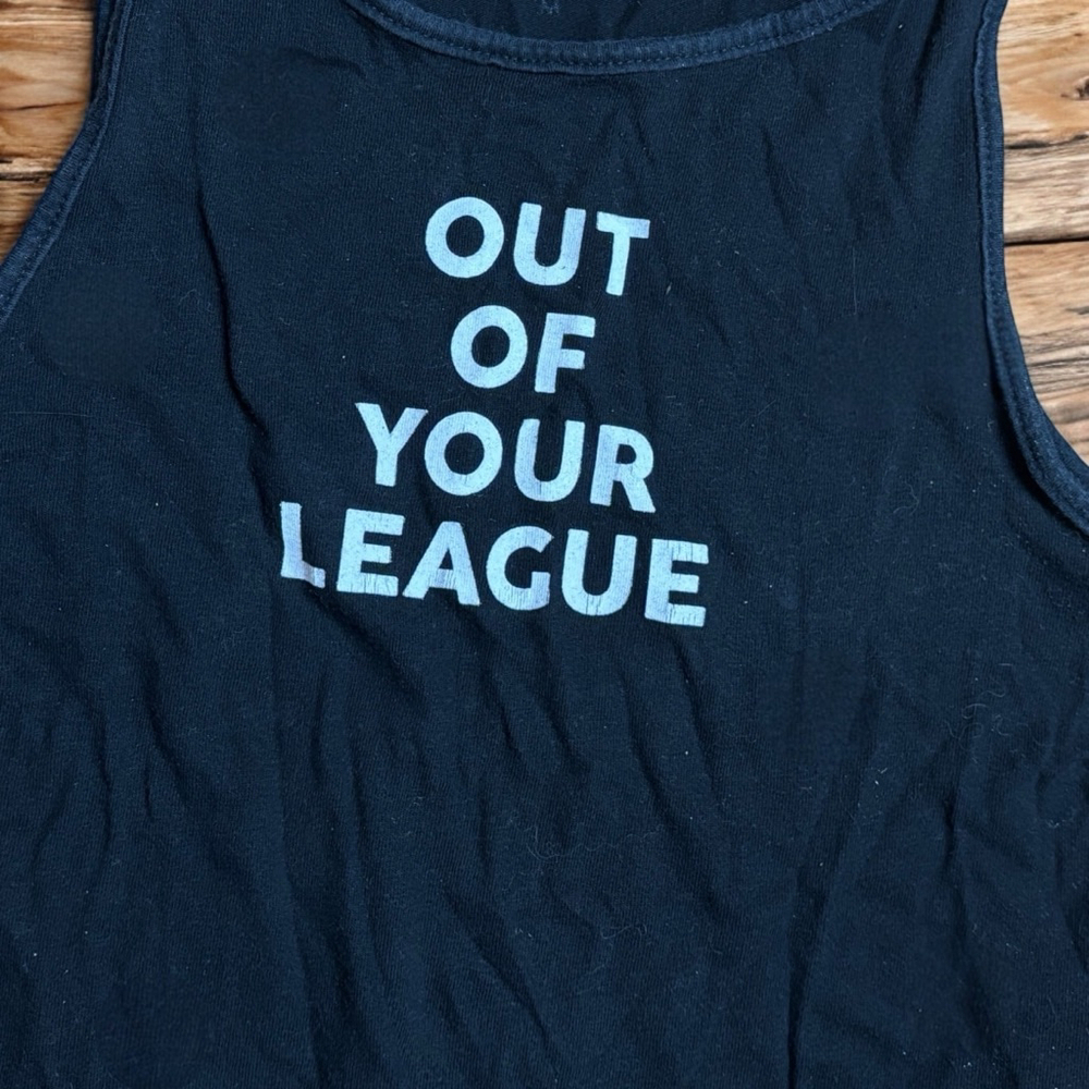 KOAJ Womens Medium Black “Out Of Your League” High Neck Bodysuit Skater Punk GUC - Picture 5 of 9